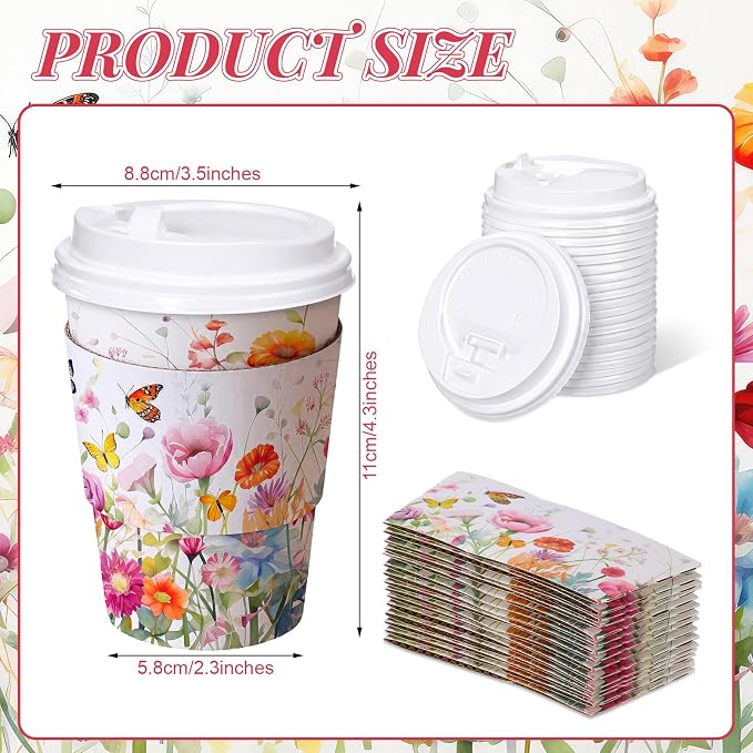 Mimorou 48 Sets Wildflowers Coffee Cups - Image 2