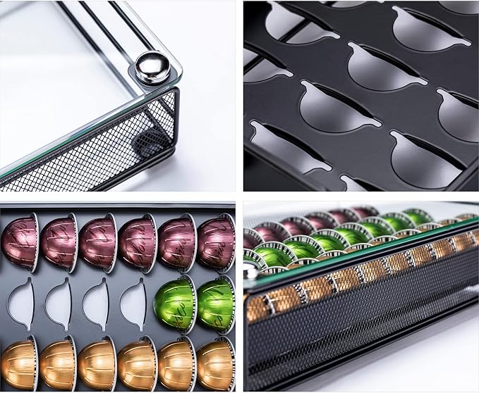 ZCDCP Nespresso Vertuo Pod Holder Coffee Capsule Drawer Black 30 Pods - Image 4