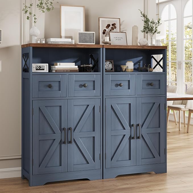 FiveWillowise Farmhouse Blue Storage Cabinet - Image 7