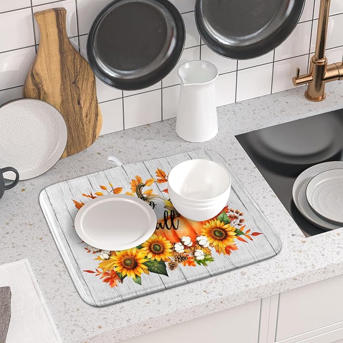 Hello Fall Sunflowers Dish Drying Mat - Image 6