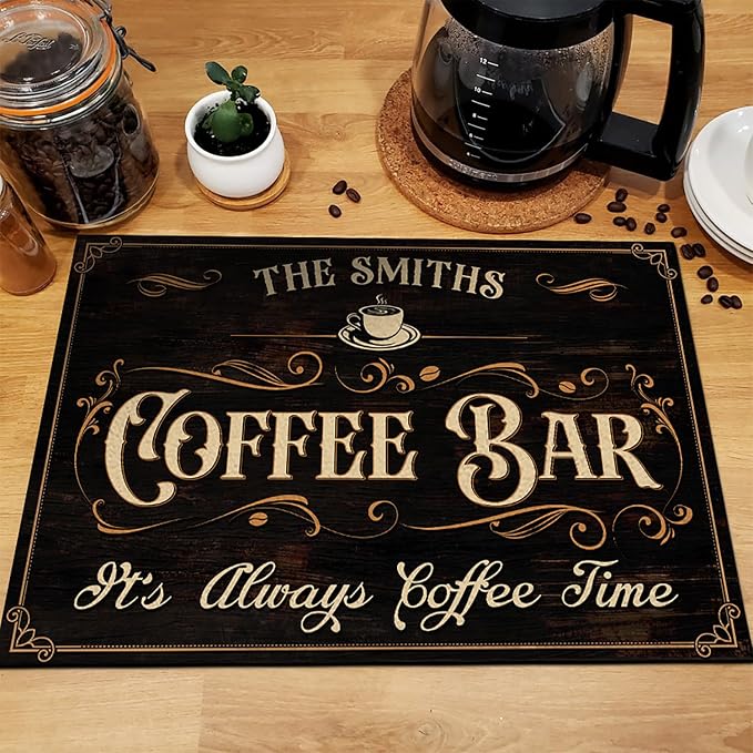 THUYPT Personalized Coffee Mat, Coffee Station Mat Quick Dry, Coffee Spill Mat - Image 5
