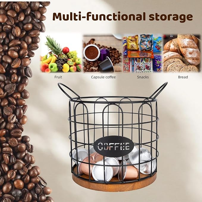 Coffee Pod Holder, Large Capacity K Cup Holder Organizer, Big Metal Capsule - Image 2