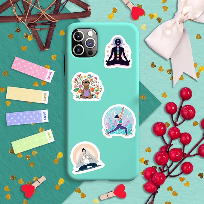 100Pcs Yoga Stickers for Planner, Water Bottle - Image 6