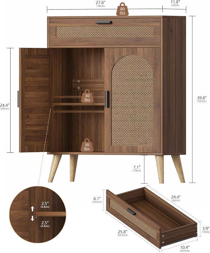 Kaiershi Rattan Buffet Cabinet - Image 2