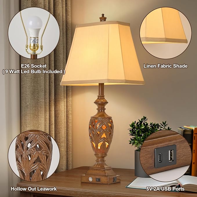 29.5"H Touch Control Traditional Table Lamp - Image 2