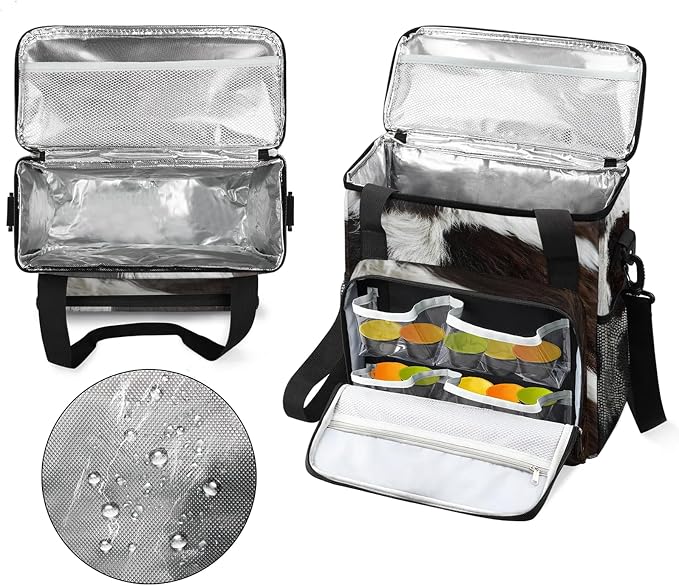 Cow Print Western Animals Coffee Maker Carring Bag, Large Insulated Storage - Image 3