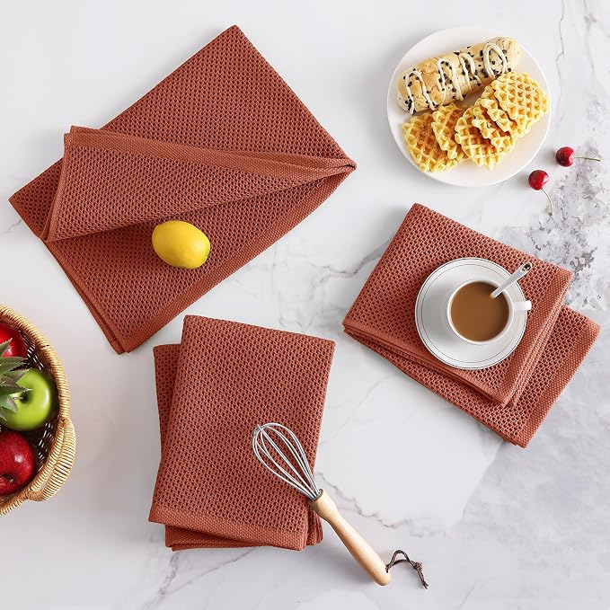 Homaxy 100% Cotton Oversized Waffle Weave Kitchen Dish Towels, Ultra Soft - Image 7