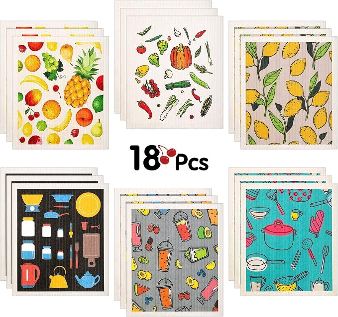 Remagr 18 Pcs Swedish Kitchen Dish Towels by Remagr