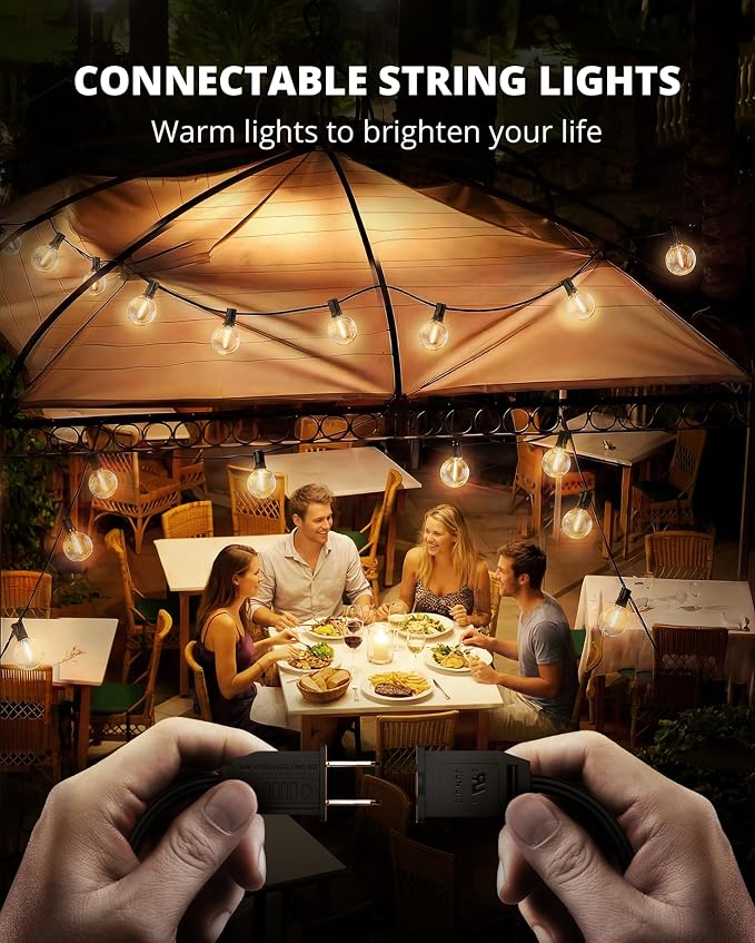 VIPAR Patio Lights, 50FT 27 G40 Bulbs Outdoor String Lights Waterproof - Image 4