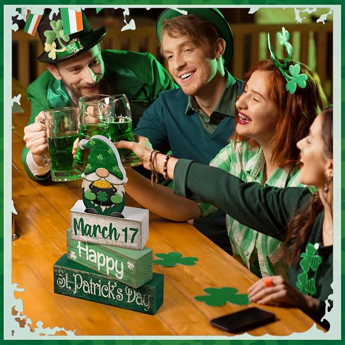 Lineshading 4 Pcs St Patricks Day Table Decoration Wooden St Patrick's Day - Image 7