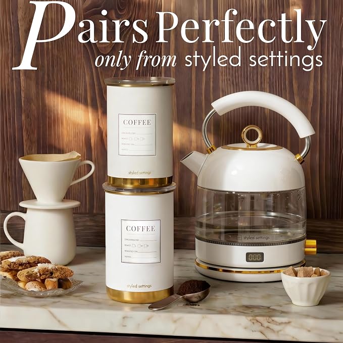 STYLED SETTINGS Vacuum Coffee Container Set – 2 Piece Coffee Jars - Image 8