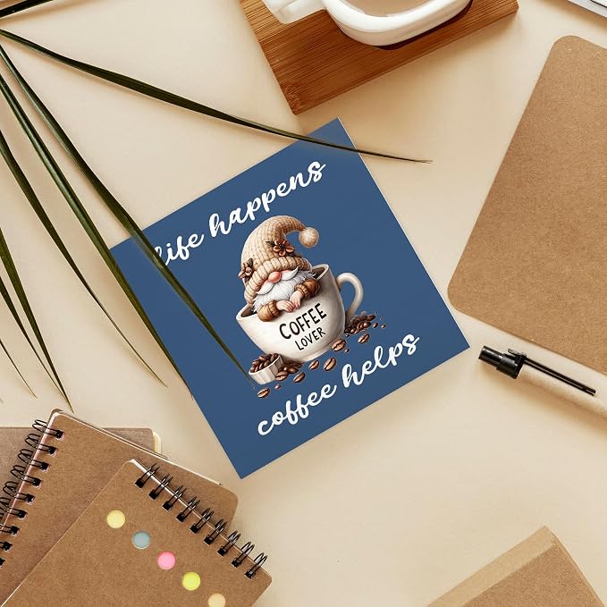 Rustic Coffee Gnomes Blue Wood Box Sign Desk Decor, Drink Lovers Gift Life - Image 6
