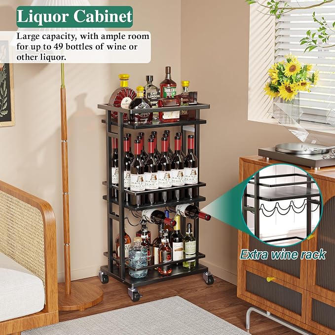 OKZEST 3-Tier Liquor Cabinet - Image 2