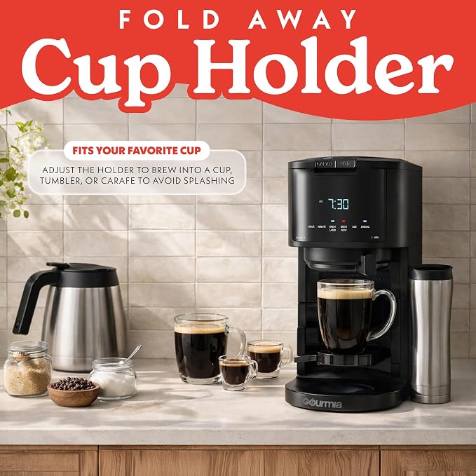 Gourmia 2-in-1 Single Serve and 12 Cup Coffee Maker - Image 6