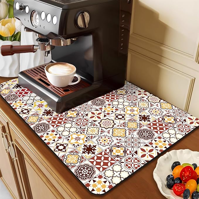 Coffee Mat, 16 x 24 inch Coffee Maker Mat by Vmogeicons
