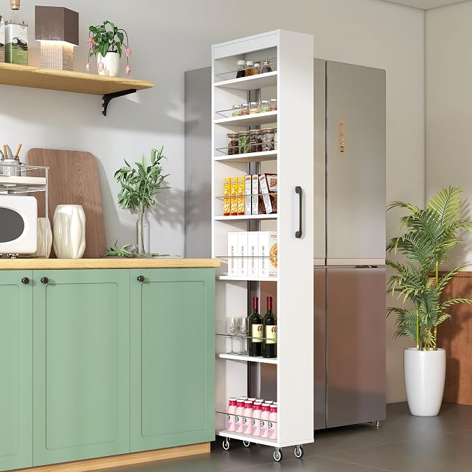 KEIKI 7 Tier Pull-Out Kitchen Pantry Storage Cabinet, Spice Rack Next to Fridge by KEIKI