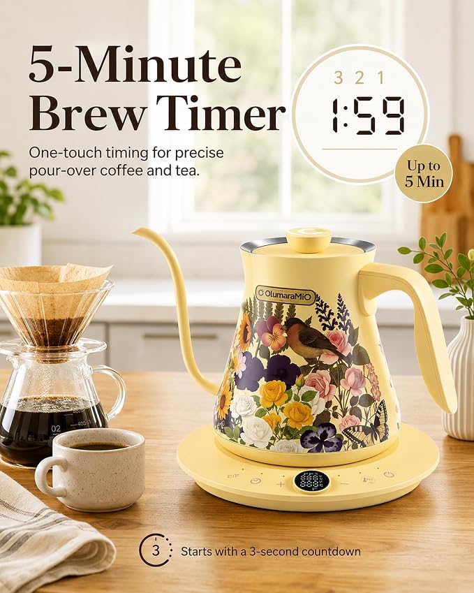Olumaramio 0.8L/27oz Gooseneck Electric Kettle - Image 8