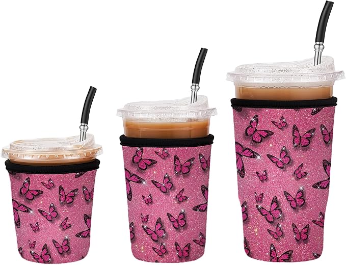 3 Pack Iced Coffee Sleeve Reusable by Cavllson