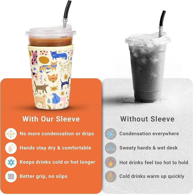 Iced Coffee Sleeve Reusable Large 30-32oz - Image 5