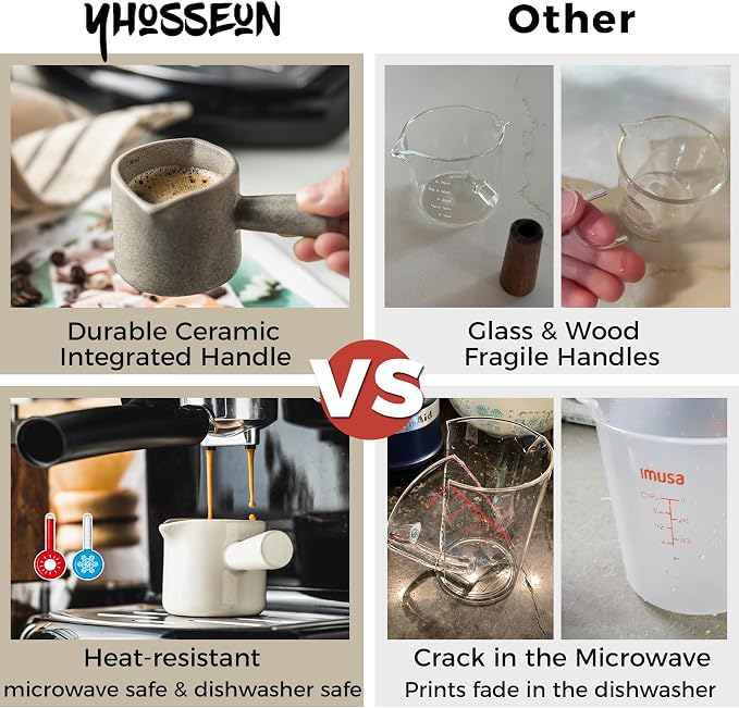Espresso Measuring Cup, Ceramic Espresso Cup Double Spouts Expresso Shots Cup - Image 2