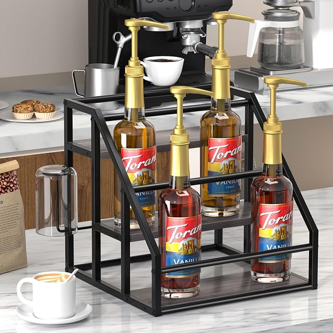 Coffee Syrup Rack Organizer, Spice Racks, Syrup Bottle Holder Stand - Image 2