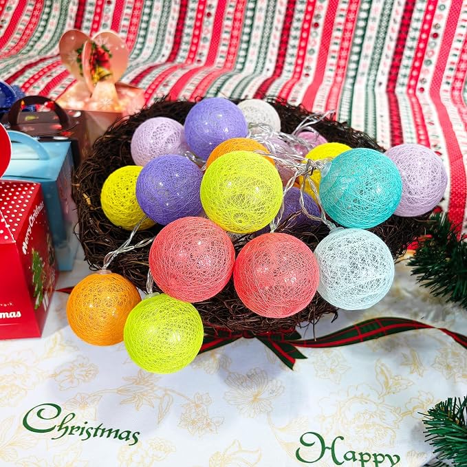 Gardeningwill 3M/10Ft 30 Mixed Color Ball LED Xmas Wedding Battery Operated - Image 3
