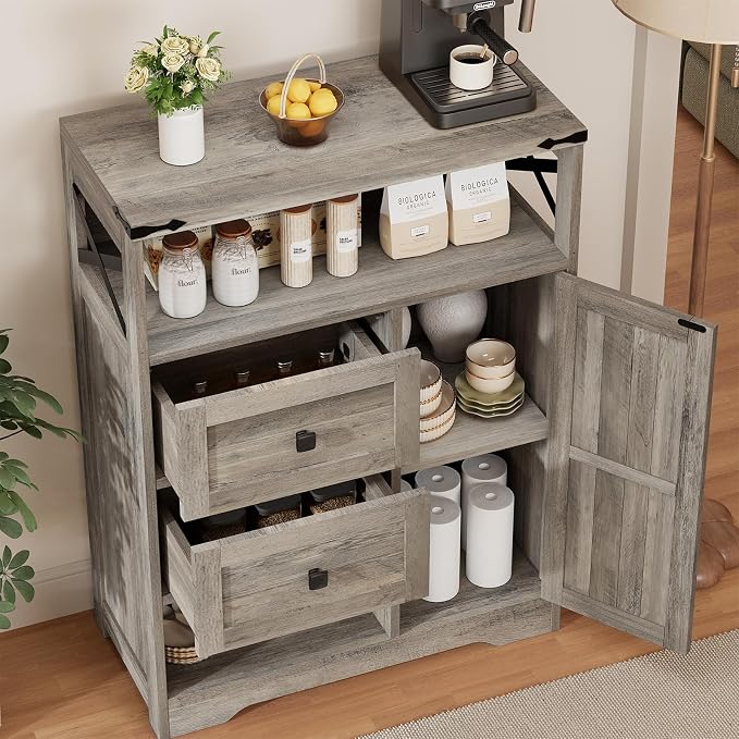 Vabches Farmhouse Buffet Sideboard Cabinet - Image 6