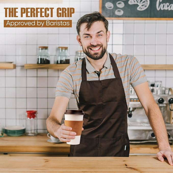Concession Essentials Disposable Coffee Cup Sleeves – Kraft Paper Insulated Hot - Image 6