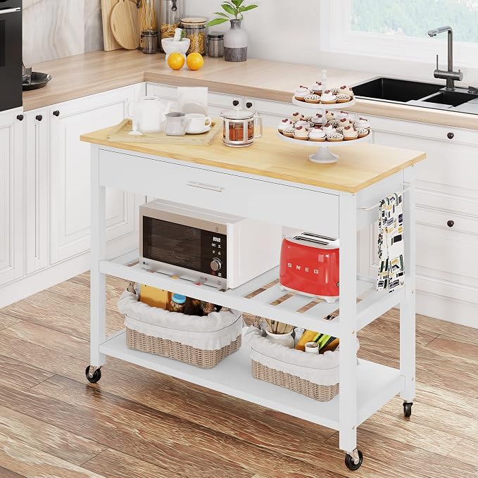 JY QAQA 40" Kitchen Island on Wheels by JYQAQA