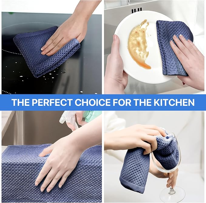 100% Cotton Waffle Weave Kitchen Towels, 6 Pack Dish Cloths - Image 4