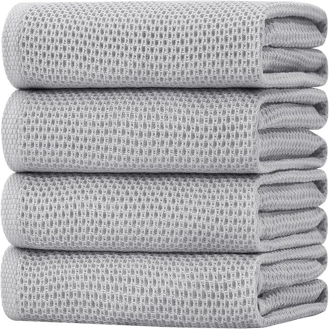 Homaxy 100% Cotton Waffle Weave Kitchen Dish Towels, Ultra Soft Absorbent Quick by Homaxy