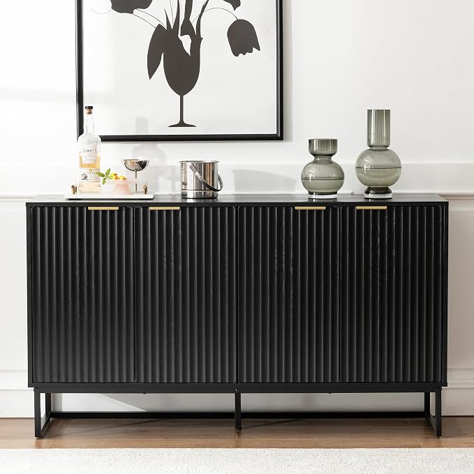 Fluted Storage Cabinet with 4 Doors - Image 6