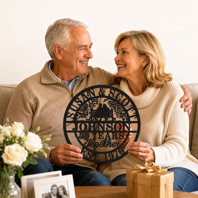 Personalized Wedding Anniversary Sign Gifts, Custom 50th 40th 65th 60th 25th - Image 2