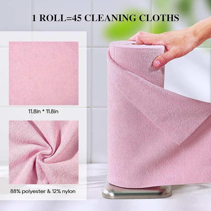 HONOVA Microfiber Cleaning Cloth Roll 45 Pack, Tear Away Microfiber Towels - Image 5