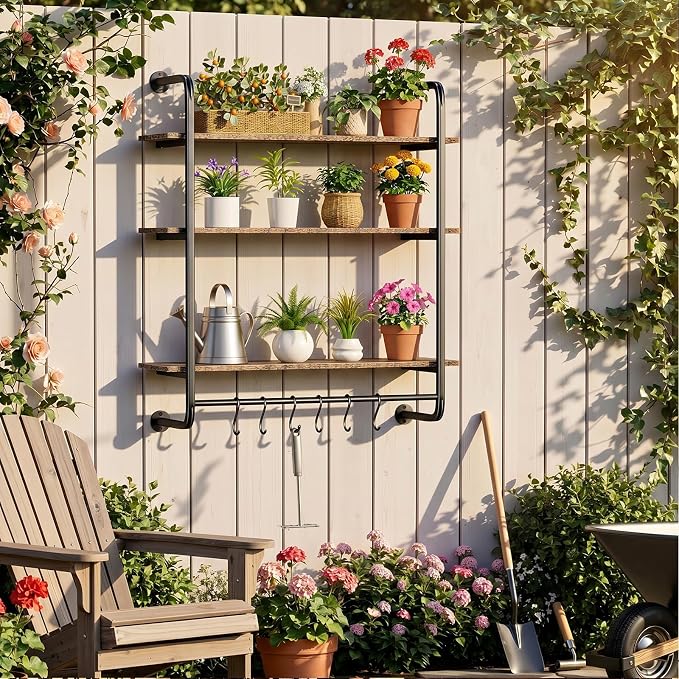 3 Tier Industrial Pipe Floating Shelf, 31.5" Kitchen Wall Shelves - Image 8