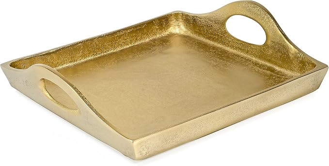 Red Co. 11 inch Square Textured Aluminum Decorative Bar/Vanity/Serving Tray by RedCo