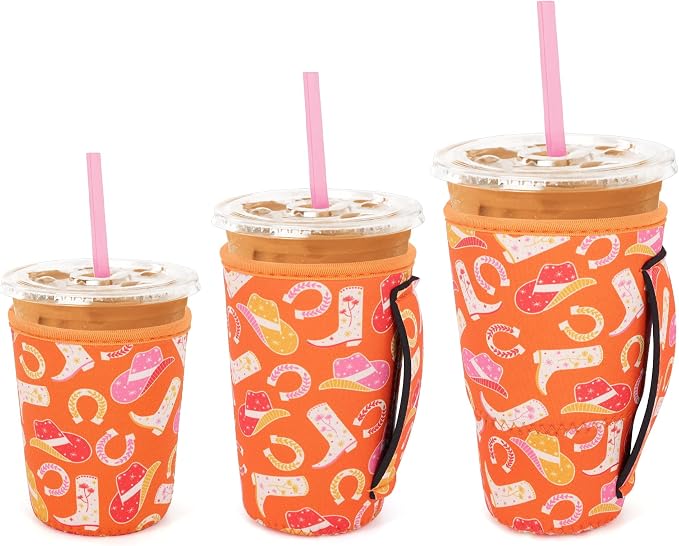 3 Pack Iced Coffee sleeve Insulated Neoprene Cup Sleeves by Snowso