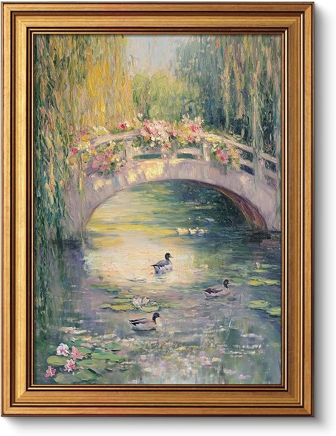 VIYYIEA Gold Framed Canvas Wall Art, Dark Hummingbird PhotoArt Prints Home Decor by VIYYIEAART