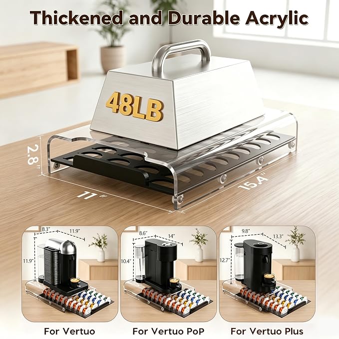 Upgraded Coffee Pod Holder for Nespresso Vertuo Pods, Smooth Gliding Roller & - Image 2