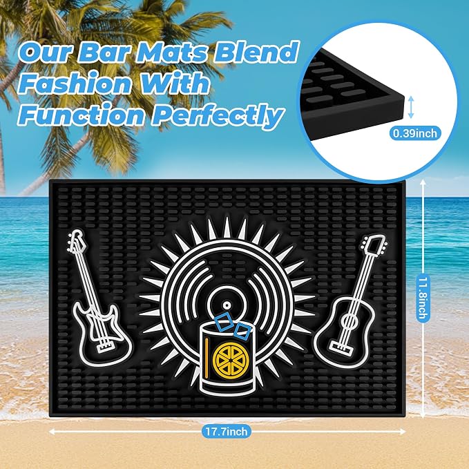 Neon Tiki Black Bar Mat 18 x 12 Inch - Image 2