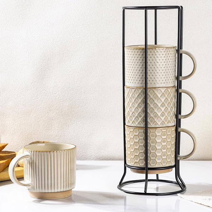 GBhome 12OZ Stackable Coffee Mugs by GBhome