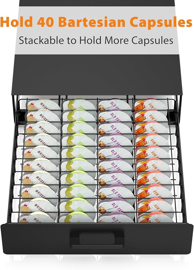 Storage Drawer for Bartesian Capsules, Stackable Cocktail Pod Holder for - Image 3