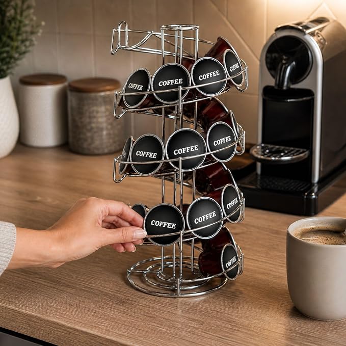 Restaurantware Coffee Pod Holder 7 x 7 x 16.14 Inches 35-50 K-Cup Stainless - Image 5