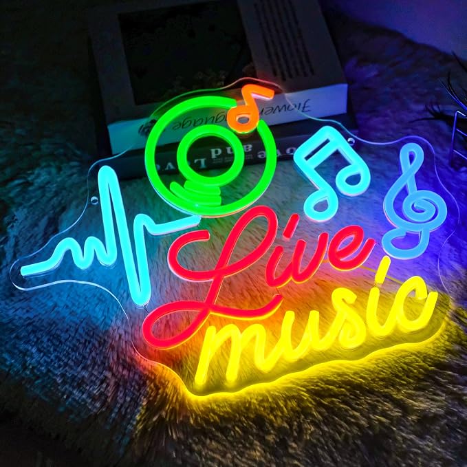 Live Music Neon Sign Dimmable Musical Note Neon Light Sign - Image 6