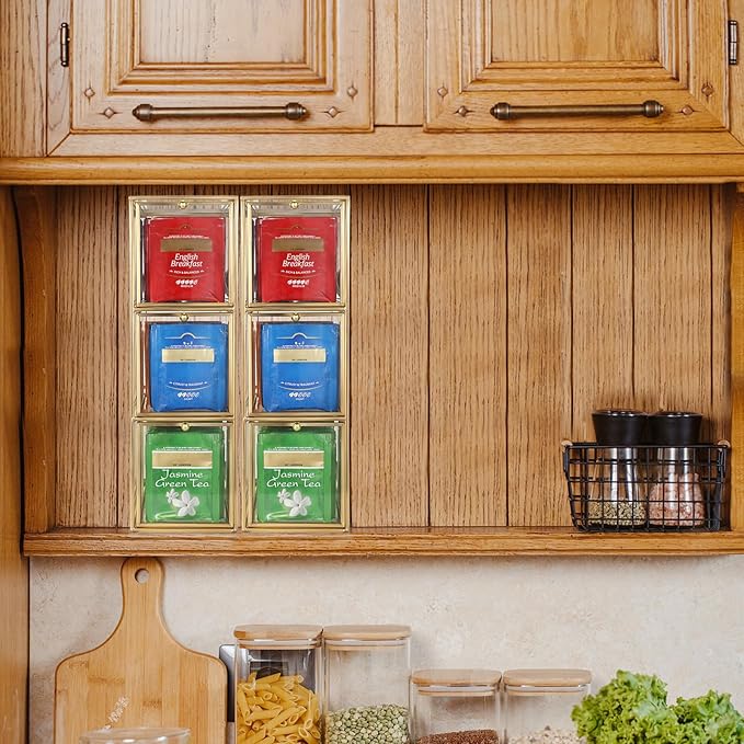 ELLDOO Tea Bag Organizer with 3 Drawers, Coffee Pod Snack Storage - Image 2