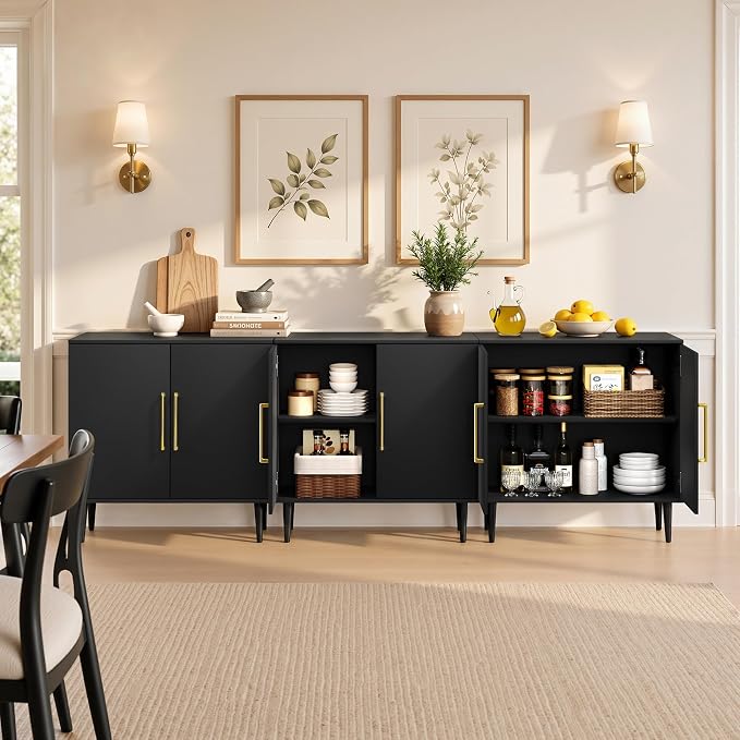 Set of 4 Black Storage Cabinet - Image 4