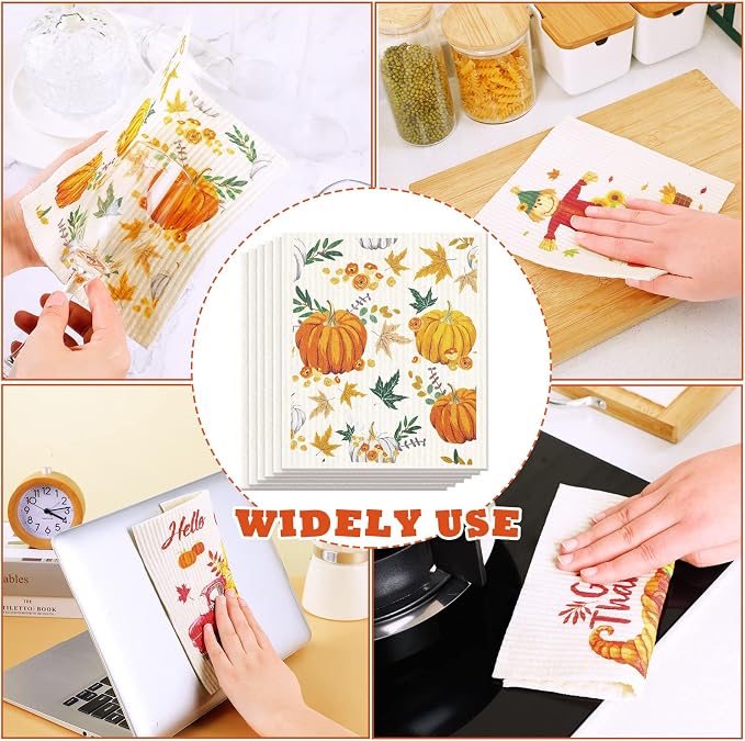 Remagr 6 Pcs Swedish Kitchen Dish Towels Kitchen Cloths Reusable Sponge - Image 6
