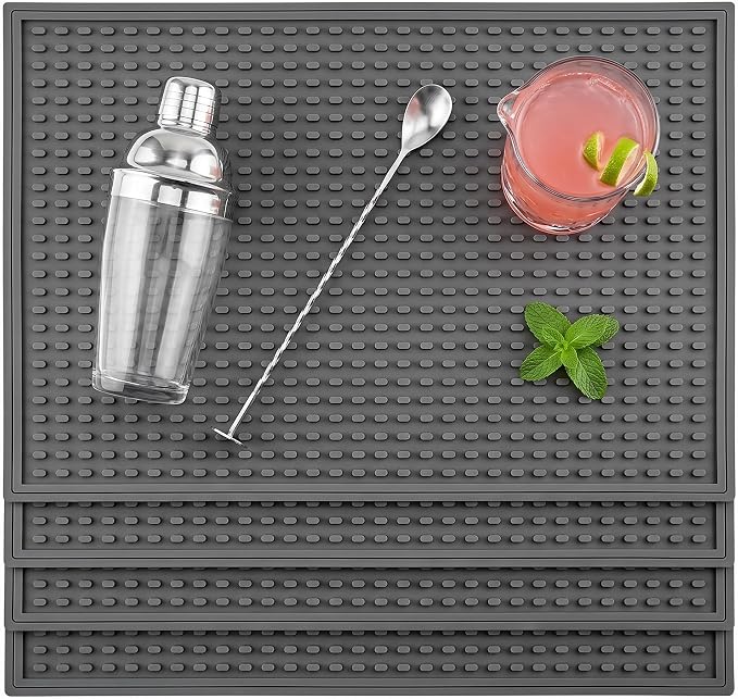 Rubber Bar Mat for Counter, Heat Resistant & Spill-proof Countertop Protector by ZJWZLG