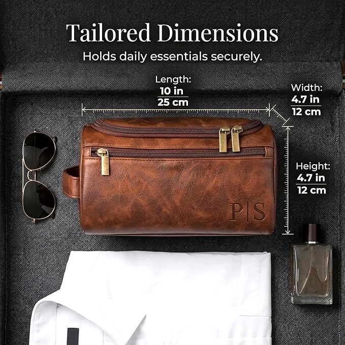Ayperoad® Personalized Leather Toiletry Bag - Image 9