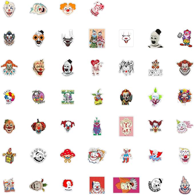 100Pcs Clown Stickers for Water Bottle and Laptop - Image 3